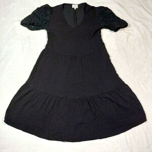 AVA JAMES BLACK LACE SLEEVE DRESS SIZE SMALL